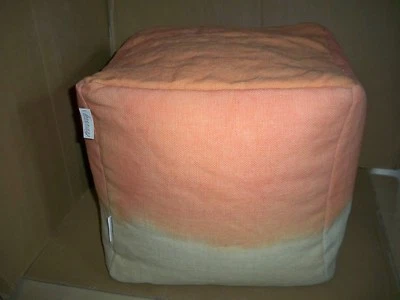 Hocker Sitzpouf Orange Natur Impressionen living 100% Jute Futter 100% Baumwolle - Bild 1 von 4