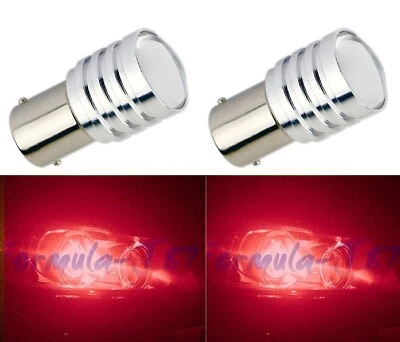 LED Light 5W BA15D Red Two Bulbs Turn Signal Park Brake light Replacement Lamp - Image 1 of 4