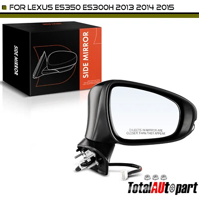 Espejo plegable manual negro con 9 pines para Lexus ES350 ES300h 2013-2015 pasajero Foto 1 de 4