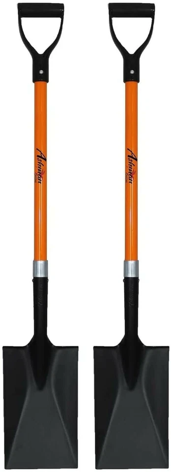 2 PK 44" Long Handle Spade with D Handle Grip - Premium Quality Orange Shovel - Image 1 of 4