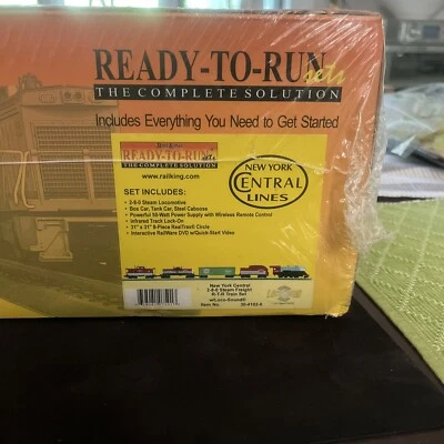 Rail King NewYork Central Freight Set Sealed NIB R-T-R 30-4102-0 W/Loco-Sound - Image 1 of 4