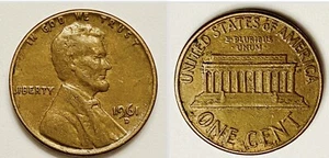 1961D Lincoln Memorial moneta errore circolata da un centesimo - Foto 1 di 11
