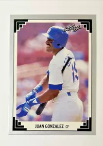 Juan Gonzalez 1991 Leaf #119 MLB Baseball Card Texas Rangers - Picture 1 of 3