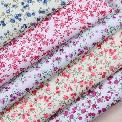 Polyester Blumenaufdruck Stoff Blumenmuster Nähen Tuch DIY Materialien Laufender - Bild 1 von 4