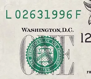 March 26, 1996 Birthday Note $1 One Dollar Bill Fancy Serial Number - Picture 1 of 5