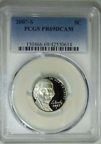 2007-S 5C Jefferson Nickel PCGS PR69DCAM  22shu0219 Cover