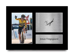 Jonas Vingegaard Genial Regalo Idea Enmarcada Autógrafo Impresión Fotográfica Fanáticos del Ciclismo - Imagen 1 de 3