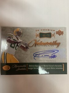 2007 UD Upper Deck Donald Driver /75 Noteworthy Premier Auto Signature Packers