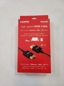 iSOUND High Speed HDMI Cable 6' Length - Picture 1 of 3