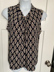 Tommy Hilfiger size XL V-neck with knot sleeveless blouse - Picture 1 of 7
