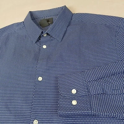 H&M Large Mens Shirt Button Up Long Sleeve Birdeye 21x28 Fits A Small - Image 1 of 4