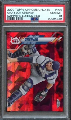 BB - 2020 - Topps Chrome S/E -  #104 - Grayson Greiner - Red Ref - PSA 10 GEM MT - Image 1 of 2