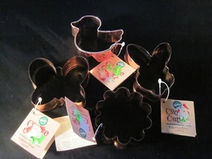 4 cortadores de galletas de cobre Wilton (mariposa, conejito, pato, flor) NUEVOS CON ETIQUETAS - Imagen 1 de 4