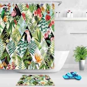 Colorful Natural Waterproof Bath Polyester Shower Curtain Liner Water Resistant - Imagen 1 de 8