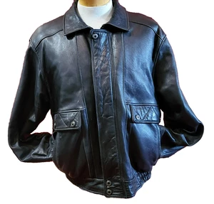 Giacca Pelle Studio Vintage Uomo Taglia XL Bomber, Cafe Racer, Biker - Foto 1 di 19
