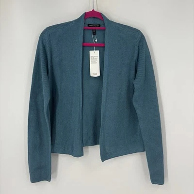 Eileen Fisher Organic Linen Cotton Blend Cardigan River Blue Size P Small - Image 1 of 4