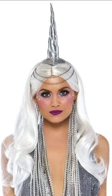 Обруч для волос Leg Avenue Celestial Unicorn серебристый один размер костюм аксессуар для косплея - Изображение 1 из 4