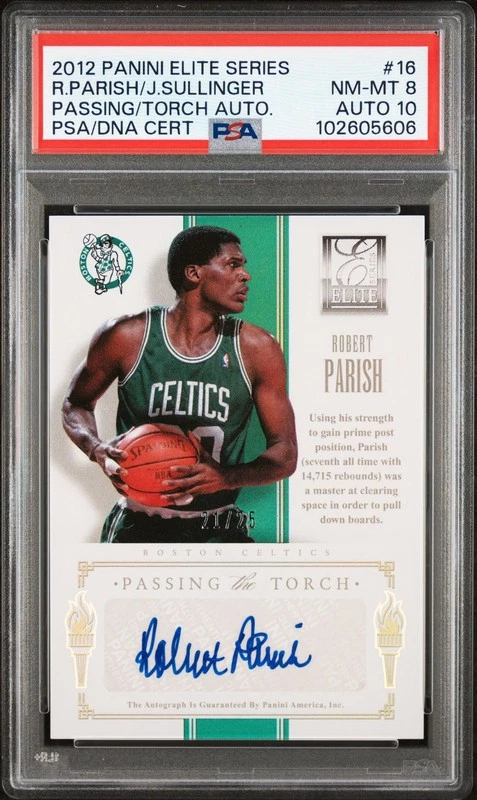 ROBERT PARISH SULLINGER 2012 ELITE SERIES PASSING TORCH AUTO /25 PSA 8/10 POP 1 - Image 1 of 1