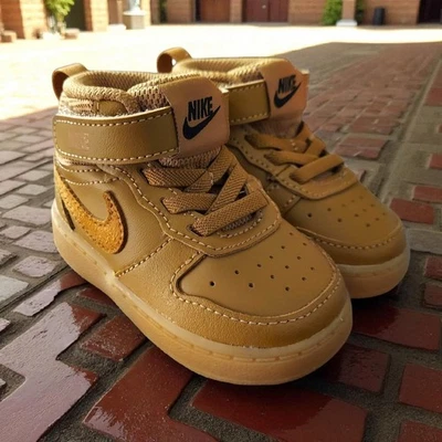 NIKE Toddler Court Borough Mid 2 Wheat Light Brown Sneakers Size 4C - NEW/No Box - Image 1 of 4