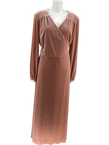 BOMBSHELL Long Wrap Dress Size 4 Women's Pink Polyester Elegant Style KN - Picture 1 of 9