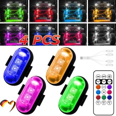 4x Frontblitzer LED Blitzlicht Warnleuchte Strobe Licht Gelb KFZ LKW PKW 8Farben - Bild 1 von 4