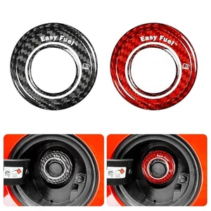 Real Dry Carbon Fiber Fuel Gas Tank Ring Cover Trim For Ford Mustang 2024-2025 - Picture 1 of 9