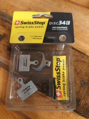 Juego de pastillas de freno de disco SwissStop E, disco 34 E carretera forma "L" se adapta a montaje plano Shimano Foto 1 de 2