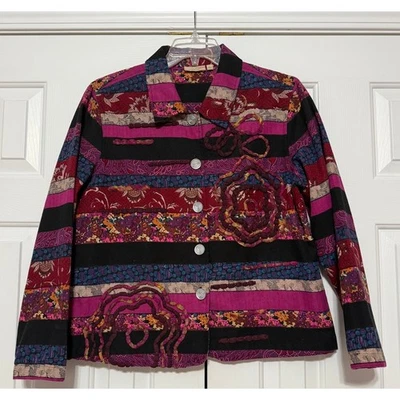 Chaqueta Vintage Choices Abotonada Manga Larga Estampado Mixto, Talla L Foto 1 de 4