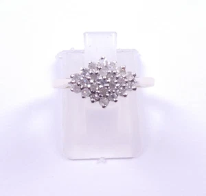 Diamond Ring 9 carat gold cluster engagement Size M 0.25 carats natural diamonds - Picture 1 of 7