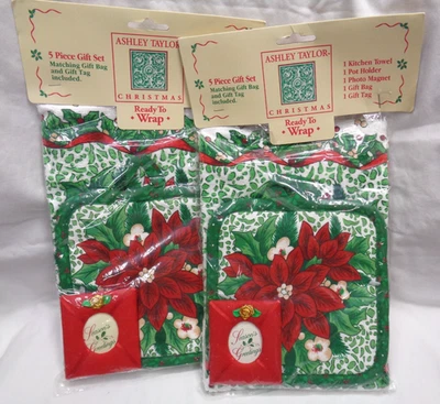 Lote/2 De Colección ASHLEY TAYLOR Navidad Toalla de Cocina Imán 5 Piezas Set de Regalo ¡NUEVO! Foto 1 de 4