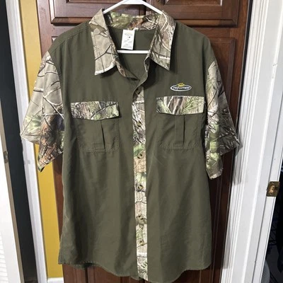 Team Real tree Button Up Shirt Vintage Green And Camo Size Medium - Image 1 of 4