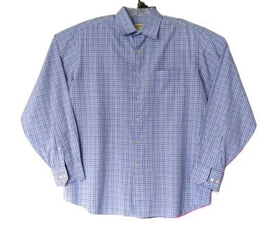 Tommy Bahama Dress Shirt Long Sleeve Blue Check Men's Size 16 - Image 1 of 4