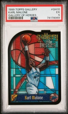 1999 TOPPS GALLERY GALLERY OF HEROES #GH10 KARL MALONE PSA 5 - Image 1 of 2