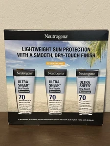 Neutrogena Ultra Sheer Dry-Touch Lozione Solare, SPF 70, 3 oz, confezione da 3 pezzi - Foto 1 di 2