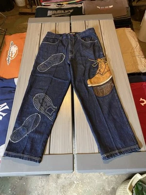 RAW синие джинсы размер 38 сумасшедший встроенный загрузки хип-хоп Skater джинсы Y2K FUBU Southpole - Изображение 1 из 4