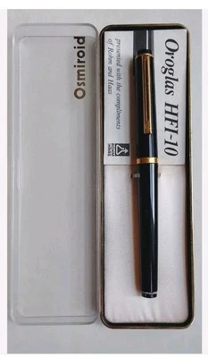 Caneta-tinteiro rara nunca pintada Osmiroid Oroglas HFI-10 NA CAIXA ORIGINAL + FOLHETO - Imagem 1 de 4