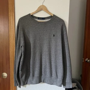 Sudadera De Colección Polo Ralph Lauren Cuello Redondo Para Hombre Grande Gris Azul Poni Pullover - Imagen 1 de 6