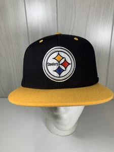 Pittsburgh STEELERS Hat Black Gold Mitchell Ness Snapback Vintage Collection NFL - Picture 1 of 8