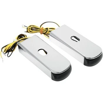 Luz marcadora de apoio de suspensão LED âmbar/fumaça arte liga cromada para Harley FXD 06-17 - Imagem 1 de 1