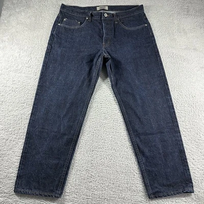 Naked & Famous Selvedge Jeans Mens 34x27.5 Dark Wash Indigo Button Fly - Image 1 of 4