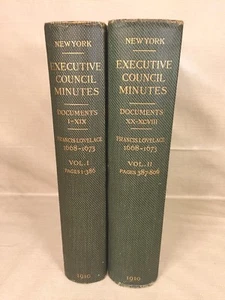 Pair of Executive Council Minutes Books Province of New York 1668-1673 Publ 1910 - Picture 1 of 12