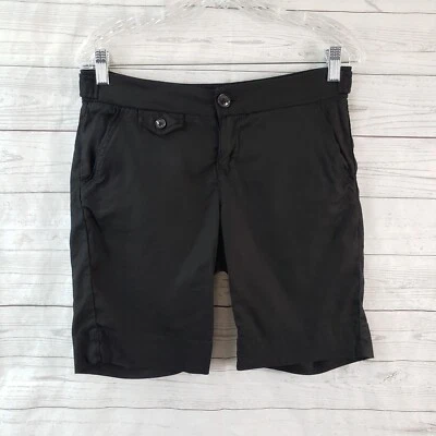 Pantalones cortos para mujer Level 99 talla 28 negros tiro medio mezcla de lino Foto 1 de 4