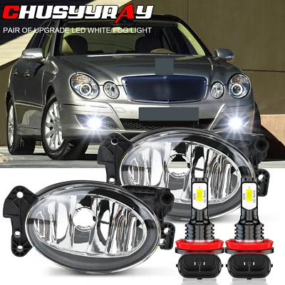Pair LED Fog Light Lamp For Mercedes Benz W211 E320 E350 E550 2007 2008 2009 - Image 1 of 4