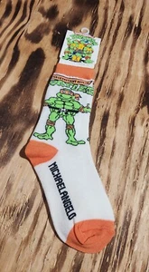 Vintage 1989 Mirage Studios Teenage Mutant Ninja Turtles Socks Michaelangelo NEW - Picture 1 of 7