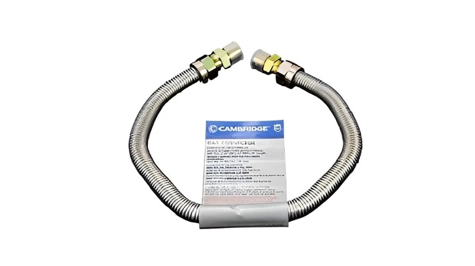 Cambridge 48" Gas Connector Hose 1/2" MIP x FIP Stainless Steel LP/NG Line - Image 1 of 1