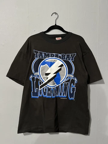 Vintage Rare 1993 Tampa Bay Lightning NHL Hockey Sports T Shirt Size L Cover