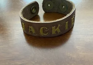 Vintage Kids Leather Turtle Bracelet Jackie Tan And Yellow - Picture 1 of 3