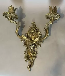 Applique lampada da parete lampada da parete metallo fuso antica vittoriana 2 luci - Foto 1 di 7