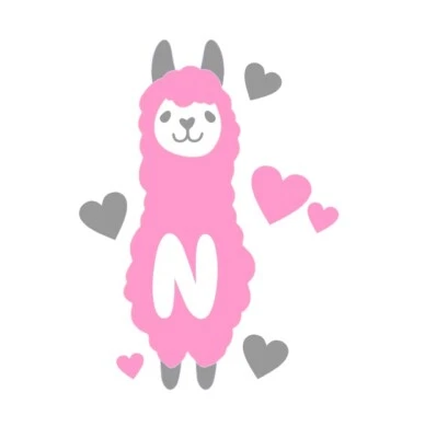 * 1 Sticker Lama - Initiale et couleur au Choix * Port gratuit - Photo 1/2