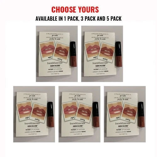 BareMinerals Gen Nude Patent Lip Lacquer Dahling 1ml SAMPLE LOT - CHOOSE PACK - Image 1 of 1